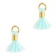 Mini Kwastje Ibiza style 0.7cm Gold-splash blue